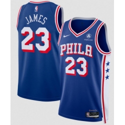 Men Philadelphia 76ers  LeBron James Royal 2026 Icon Edition With Patch Stitched Jersey