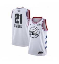 Youth Jordan Philadelphia 76ers 21 Joel Embiid Swingman White 2019 All Star Game Basketball Jersey Youth Jordan Philadelphia 76ers 21 Joel Embiid Swingman White 2019 All Star Game Basketball Jersey
