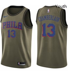 Youth Nike Philadelphia 76ers 13 Wilt Chamberlain Swingman Green Salute to Service NBA Jersey Youth Nike Philadelphia 76ers 13 Wilt Chamberlain Swingman Green Salute to Service NBA Jersey