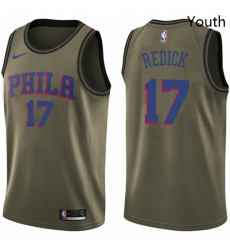 Youth Nike Philadelphia 76ers 17 JJ Redick Swingman Green Salute to Service NBA Jersey Youth Nike Philadelphia 76ers 17 JJ Redick Swingman Green Salute to Service NBA Jersey