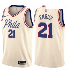 Youth Nike Philadelphia 76ers 21 Joel Embiid Swingman Cream NBA Jersey City Edition Youth Nike Philadelphia 76ers 21 Joel Embiid Swingman Cream NBA Jersey City Edition