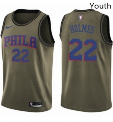 Youth Nike Philadelphia 76ers 22 Richaun Holmes Swingman Green Salute to Service NBA Jersey Youth Nike Philadelphia 76ers 22 Richaun Holmes Swingman Green Salute to Service NBA Jersey
