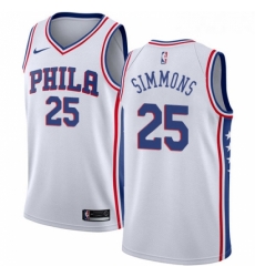 Youth Nike Philadelphia 76ers 25 Ben Simmons Authentic White Home NBA Jersey Association Edition Youth Nike Philadelphia 76ers 25 Ben Simmons Authentic White Home NBA Jersey Association Edition