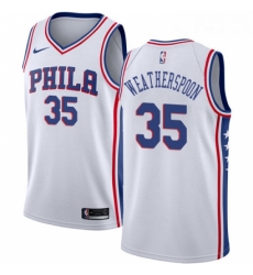 Youth Nike Philadelphia 76ers 35 Clarence Weatherspoon Swingman White Home NBA Jersey Association Edition Youth Nike Philadelphia 76ers 35 Clarence Weatherspoon Swingman White Home NBA Jersey Association Edition