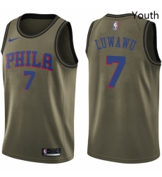 Youth Nike Philadelphia 76ers 7 Timothe Luwawu Swingman Green Salute to Service NBA Jersey Youth Nike Philadelphia 76ers 7 Timothe Luwawu Swingman Green Salute to Service NBA Jersey