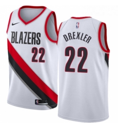 Youth Nike Portland Trail Blazers 22 Clyde Drexler Authentic White Home NBA Jersey Association Edition Youth Nike Portland Trail Blazers 22 Clyde Drexler Authentic White Home NBA Jersey Association Edition