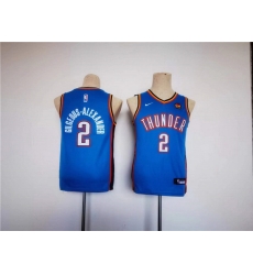Youth Thunder 2 Shai Gilgeous Alexander Blue Stitched Basketball Jersey Youth Thunder 2 Shai Gilgeous Alexander Blue Stitched Basketball Jersey