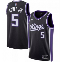 Men Sacramento Kings  5 Darius Acuff Jr Black 2026 Draft Icon Edition Swingman Stitched Basketball Jersey