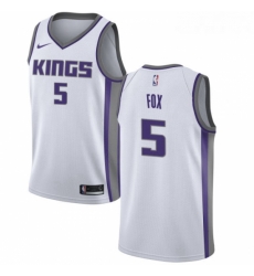 Youth Nike Sacramento Kings 5 DeAaron Fox Swingman White NBA Jersey Association Edition Youth Nike Sacramento Kings 5 DeAaron Fox Swingman White NBA Jersey Association Edition
