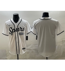 Men San Antonio Spurs Blank White Stitched Baseball Jersey