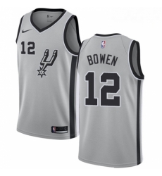 Mens Nike San Antonio Spurs 12 Bruce Bowen Authentic Silver Alternate NBA Jersey Statement Edition Mens Nike San Antonio Spurs 12 Bruce Bowen Authentic Silver Alternate NBA Jersey Statement Edition