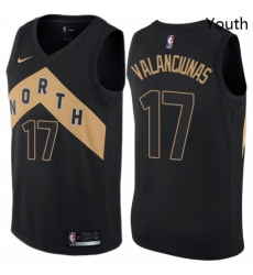 Youth Nike Toronto Raptors 17 Jonas Valanciunas Swingman Black NBA Jersey City Edition Youth Nike Toronto Raptors 17 Jonas Valanciunas Swingman Black NBA Jersey City Edition