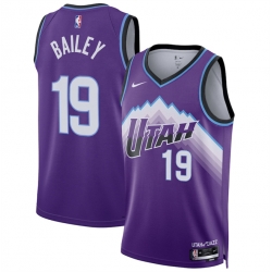 Men Utah Jazz 19 Ace Bailey Purple 2025 Icon Edition Stitched Basketball Jersey