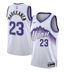 Men Utah Jazz 23 Lauri Markkanen White 2025 Association Edition Stitched Basketball Jersey Men Utah Jazz 23 Lauri Markkanen White 2025 Association Edition Stitched Basketball Jersey