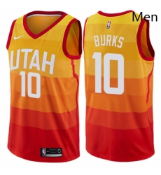 Mens Nike Utah Jazz 10 Alec Burks Authentic Orange NBA Jersey City Edition Mens Nike Utah Jazz 10 Alec Burks Authentic Orange NBA Jersey City Edition