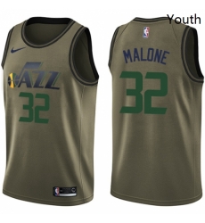 Youth Nike Utah Jazz 32 Karl Malone Swingman Green Salute to Service NBA Jersey Youth Nike Utah Jazz 32 Karl Malone Swingman Green Salute to Service NBA Jersey