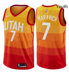 Youth Nike Utah Jazz 7 Pete Maravich Swingman Orange NBA Jersey City Edition Youth Nike Utah Jazz 7 Pete Maravich Swingman Orange NBA Jersey City Edition