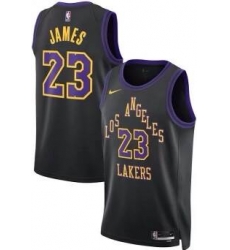 Men Los Angeles Lakers 23 Lebron James Black 2023 24 City Edition Stitched Basketball Jersey Men Los Angeles Lakers 23 Lebron James Black 2023 24 City Edition Stitched Basketball Jersey