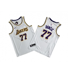 Men Los Angeles Lakers 77 Luka Doncic White Association Edition Stitched Basketball Jersey Men Los Angeles Lakers 77 Luka Doncic White Association Edition Stitched Basketball Jersey
