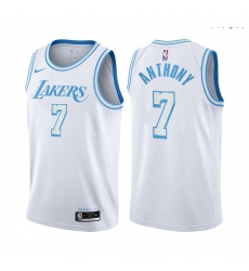 Men Los Angeles Lakers Carmelo Anthony City Edition White 2021 Stitched NBA Jersey Men Los Angeles Lakers Carmelo Anthony City Edition White 2021 Stitched NBA Jersey
