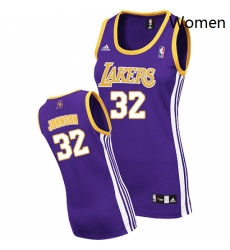 Womens Adidas Los Angeles Lakers 32 Magic Johnson Authentic Purple Road NBA Jersey Womens Adidas Los Angeles Lakers 32 Magic Johnson Authentic Purple Road NBA Jersey