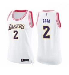 Womens Los Angeles Lakers 2 Quinn Cook Swingman White Pink Fashion Basketball Jersey Womens Los Angeles Lakers 2 Quinn Cook Swingman White Pink Fashion Basketball Jersey