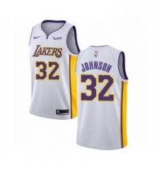 Womens Los Angeles Lakers 32 Magic Johnson Authentic White Basketball Jersey Association Edition Womens Los Angeles Lakers 32 Magic Johnson Authentic White Basketball Jersey Association Edition