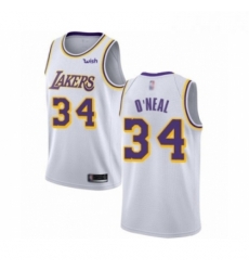 Womens Los Angeles Lakers 34 Shaquille O Neal Authentic White Basketball Jerseys Association Editi Womens Los Angeles Lakers 34 Shaquille O Neal Authentic White Basketball Jerseys Association Editi