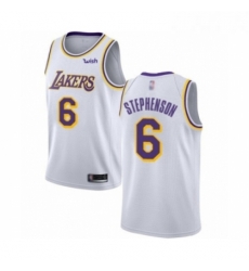 Womens Los Angeles Lakers 6 Lance Stephenson Authentic White Basketball Jersey Association Edition Womens Los Angeles Lakers 6 Lance Stephenson Authentic White Basketball Jersey Association Edition