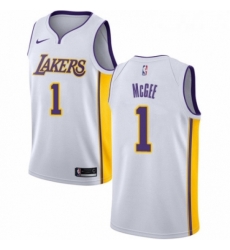 Womens Nike Los Angeles Lakers 1 JaVale McGee Authentic White NBA Jersey Association Edition Womens Nike Los Angeles Lakers 1 JaVale McGee Authentic White NBA Jersey Association Edition