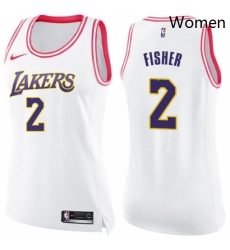 Womens Nike Los Angeles Lakers 2 Derek Fisher Swingman WhitePink Fashion NBA Jersey Womens Nike Los Angeles Lakers 2 Derek Fisher Swingman WhitePink Fashion NBA Jersey