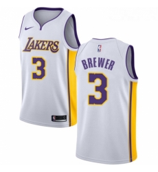 Womens Nike Los Angeles Lakers 3 Corey Brewer Authentic White NBA Jersey Association Edition Womens Nike Los Angeles Lakers 3 Corey Brewer Authentic White NBA Jersey Association Edition