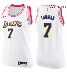 Womens Nike Los Angeles Lakers 7 Isaiah Thomas Swingman WhitePink Fashion NBA Jersey Womens Nike Los Angeles Lakers 7 Isaiah Thomas Swingman WhitePink Fashion NBA Jersey