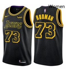 Womens Nike Los Angeles Lakers 73 Dennis Rodman Swingman Black NBA Jersey City Edition Womens Nike Los Angeles Lakers 73 Dennis Rodman Swingman Black NBA Jersey City Edition