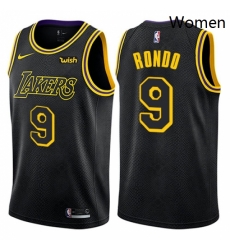 Womens Nike Los Angeles Lakers 9 Rajon Rondo Swingman Black NBA Jersey City Edition Womens Nike Los Angeles Lakers 9 Rajon Rondo Swingman Black NBA Jersey City Edition