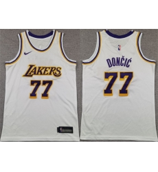 Youth Los Angeles Lakers 77 Luka Doncic White 2025 Association Edition Stitched Basketball Jersey