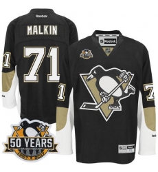 Penguins #71 Evgeni Malkin Black 50th Anniversary Stitched NHL Jersey Penguins #71 Evgeni Malkin Black 50th Anniversary Stitched NHL Jersey