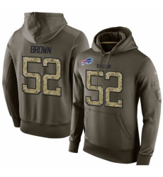 NFL Nike Buffalo Bills 52 Preston Brown Green Salute To Service Mens Pullover Hoodie NFL Nike Buffalo Bills 52 Preston Brown Green Salute To Service Mens Pullover Hoodie