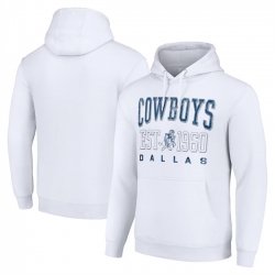 Men Dallas Cowboys White Throwback Logo Pullover Hoodie
