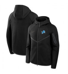 Men Detroit Lions Black Tech Fleece Full Zip Windrunner Hoodie