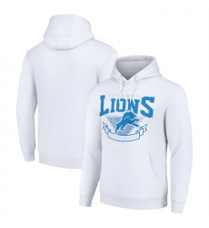 Men Detroit Lions White Pullover Hoodie