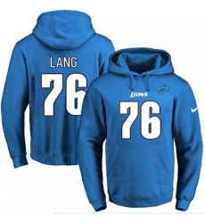 NFL Mens Nike Detroit Lions 76 TJ Lang Blue Name Number Pullover Hoodie NFL Mens Nike Detroit Lions 76 TJ Lang Blue Name Number Pullover Hoodie