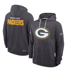 Men Green Bay Packers Anthracite Sideline Standard Issue Initial Home Dri FIT Pullover Hoodie Men Green Bay Packers Anthracite Sideline Standard Issue Initial Home Dri FIT Pullover Hoodie