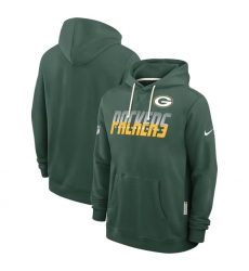 Men Green Bay Packers Green Sideline Standard Issue Top Prospect Dri FIT Hoodie