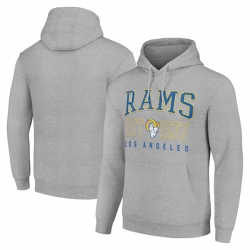 Men Los Angeles Rams Grey Throwback Logo Pullover Hoodie
