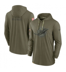 Men Miami Dolphins 2022 Olive Salute To Service Tonal Pullover Hoodie Men Miami Dolphins 2022 Olive Salute To Service Tonal Pullover Hoodie