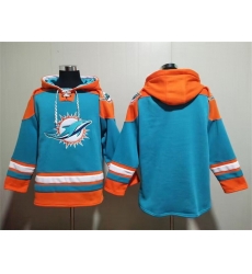Men Miami Dolphins Blank Aqua Lace Up Pullover Hoodie Men Miami Dolphins Blank Aqua Lace Up Pullover Hoodie
