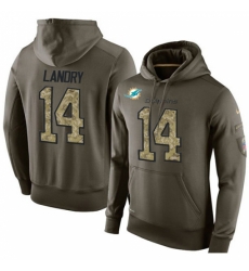 NFL Nike Miami Dolphins 14 Jarvis Landry Green Salute To Service Mens Pullover Hoodie NFL Nike Miami Dolphins 14 Jarvis Landry Green Salute To Service Mens Pullover Hoodie