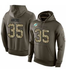 NFL Nike Miami Dolphins 35 Walt Aikens Green Salute To Service Mens Pullover Hoodie NFL Nike Miami Dolphins 35 Walt Aikens Green Salute To Service Mens Pullover Hoodie