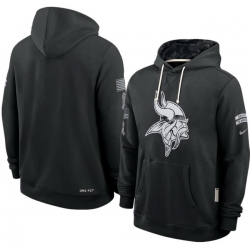 Men Minnesota Vikings Black 2026 Salute to Service Sideline Dri FIT Pullover Hoodie